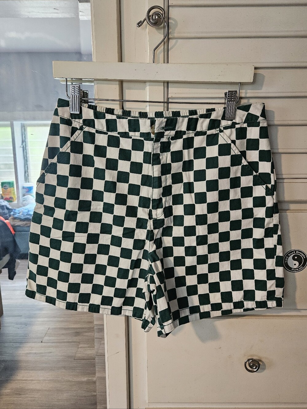 Wild fable Green and Cream Checkerboard Shorts
